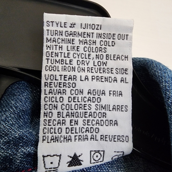 Vintage Studio Ease Petite Denim Dress Floral Embroidered 10P Cottagecore Y2K - Picture 14 of 16